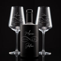 Personalisiertes Gin Geschenkset (Flasche mit zwei Gläsern und Gravur)