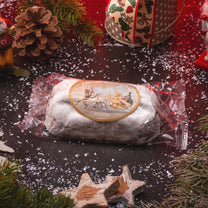 Mini-Edelmarzipanstollen (200g) mit Wunschmotiv oder Logo (Werbemittel)