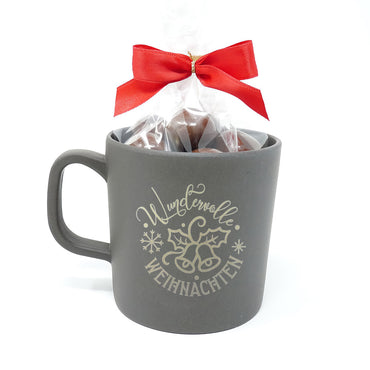 Geschenktasse aus Bambus mit individueller Lasergravur
