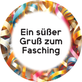 Motiv: Fasching - Luftschlangen (Text, rund)