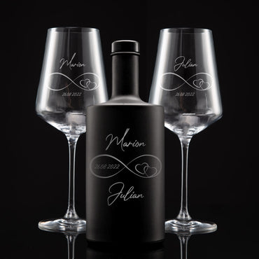 Gin Set personalisiert mit Matt Schwarzer Gin Flasche