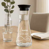 Personalisierte Wasserkaraffe aus Glas (1 Liter) mit Lasergravur von Leonardo