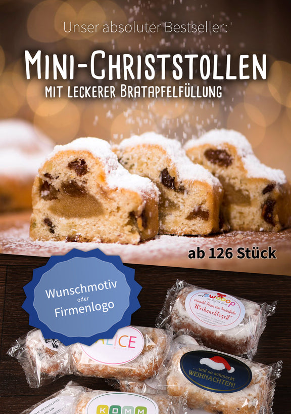Unser Bestseller: Mini-Christstollen mit leckerer Bratapfelfüllung