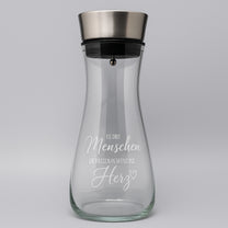 Personalisierte Wasserkaraffe aus Glas (1 Liter) mit Lasergravur