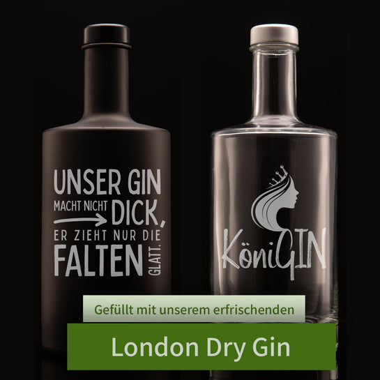 Gin Flasche personalisiert mit Wunschmotiv oder Logo (Gravur)