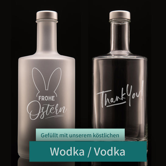 Wodka Flasche personalisierbar mit Lasergravur