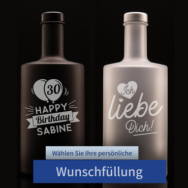 Personalisierte Alkohol Flasche mit Gravur & Wunschfüllung